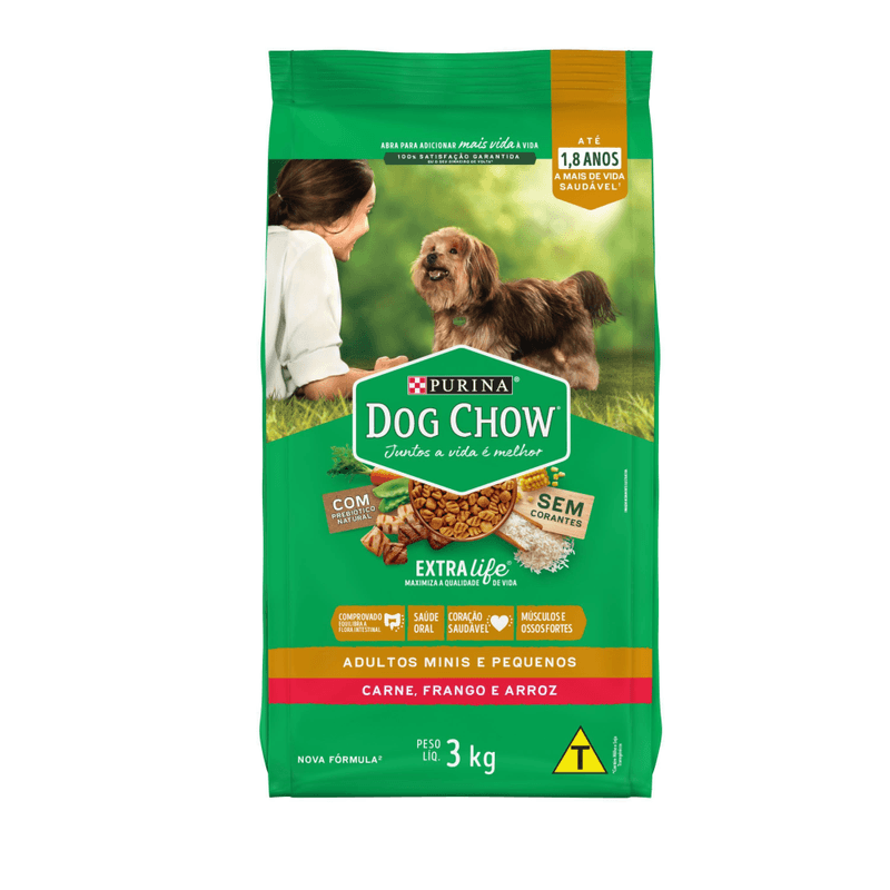 Racao-DOG-CHOW-Caes-Adultos-Minis-e-Pequenos-Sabor-Frango-e-Arroz-3kg