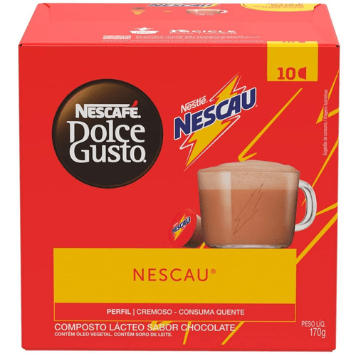 Achocolatado em Cápsula NESCAFÉ DOLCE GUSTO Sabor Nescau 10 Cápsulas