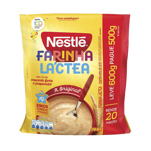 Farinha Láctea NESTLÉ Leve 600g Pague 500g