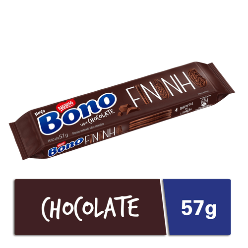 Biscoito Recheado BONO Fininho Chocolate 57g