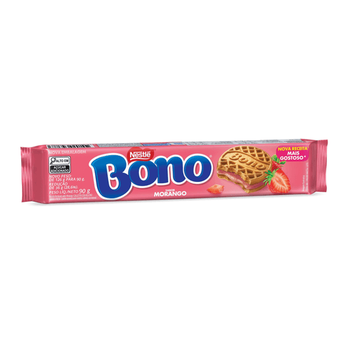 Biscoito Recheado BONO Morango 90g