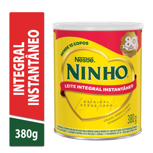 Leite em Pó Ninho Integral Instantâneo Lata 380g