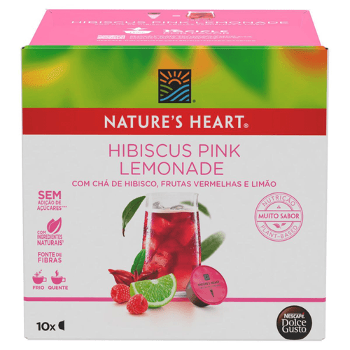 Chá em Cápsula NATURES HEART TEA Hibiscus Pink Lemonade 10 Cápsulas 60g