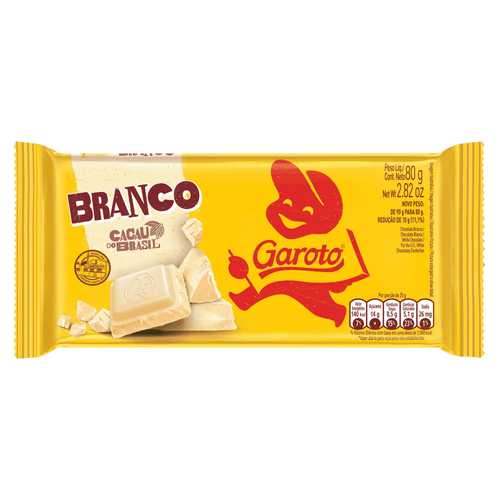 Chocolate Branco GAROTO Tablete 80g