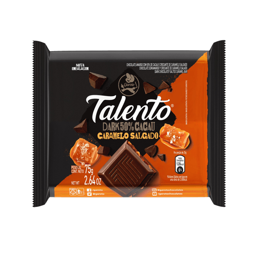 Chocolate GAROTO TALENTO Dark Caramelo Salgado 75g