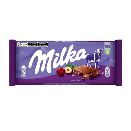 Chocolate Milka Passas E Nuts 100G