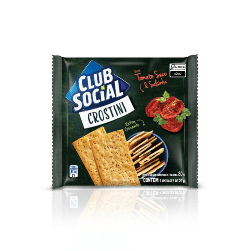 Biscoito Salgado Club Social Crostini tomate seco e salsinha 80g