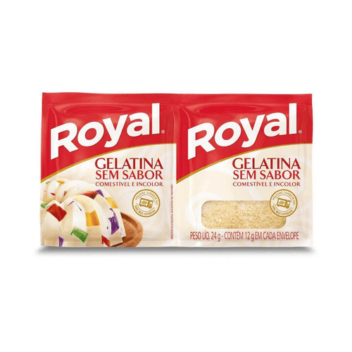 Gelatina em pó Royal sem sabor incolor 24g