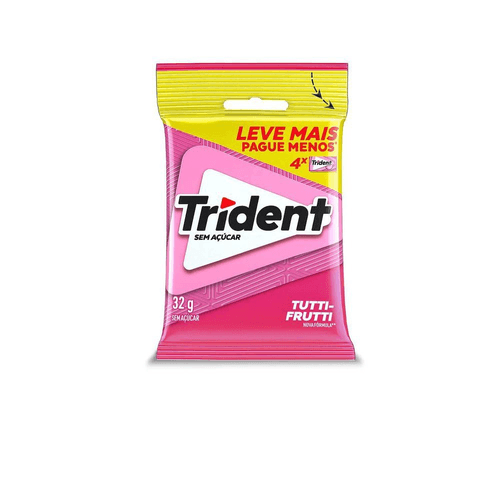 Chiclete Trident Tutti-Frutti 32g - Pacote Com 4 embalagens