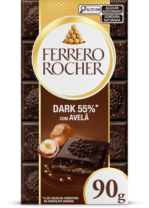 Ferrero Rocher Tablete Dark com Avelã 1 Uni 90g