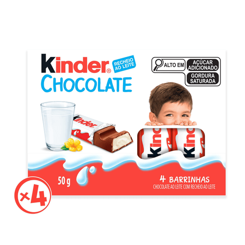 Kinder Chocolate ao Leite 4 unis 50g