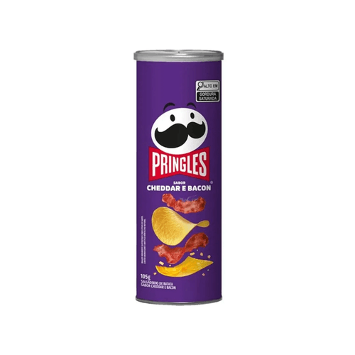 Salgadinho de Batata Cheddar e Bacon Pringles Tubo 105g