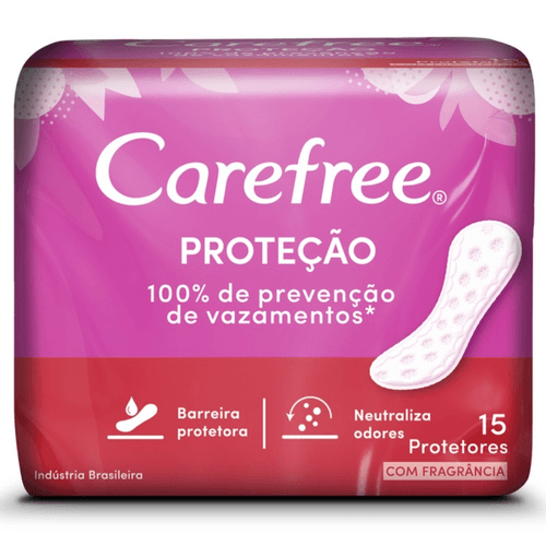 Protetor Diário sem Abas Carefree Proteção Pacote 15 Unidades