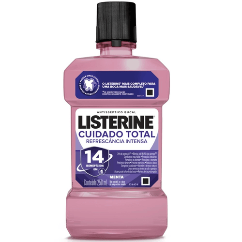 Enxaguante Bucal Antisséptico Menta Fresca Listerine Cuidado Total Frasco 250ml