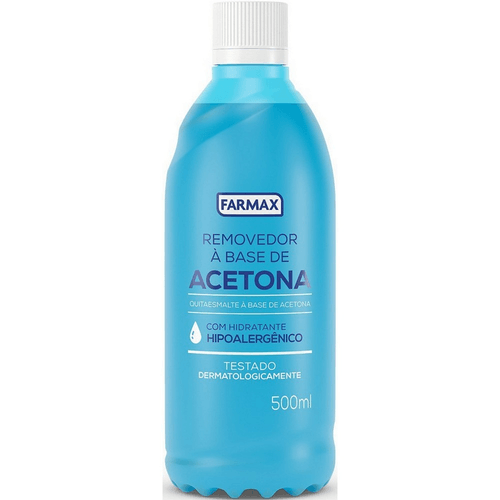 Removedor de Esmalte à Base de Acetona com Hidratante Farmax Frasco 500ml