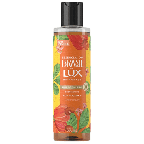 Sabonete Líquido de Glicerina Energizante com Óleo de Copaíba Flor do Cajueiro Lux Botanicals Essências do Brasil Squeeze 300ml