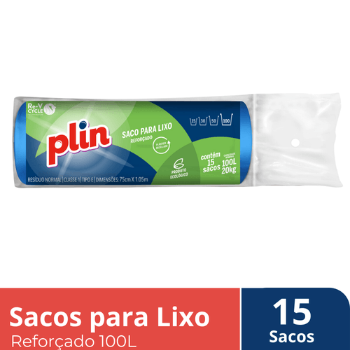 Saco Lixo PLIN 100L 15 unidades-RL Azul