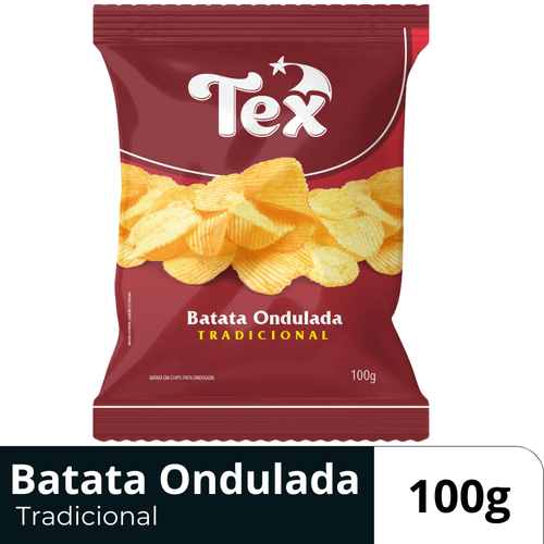 Batata Frita Ondulada Chips Tradicional Tex Pacote 100g