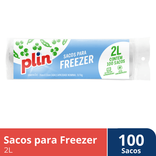 Saco Freezer Plástico 100 Unidades.