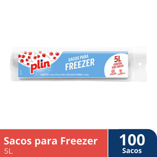 Saco Freezer Plástico de 100 Unidades.