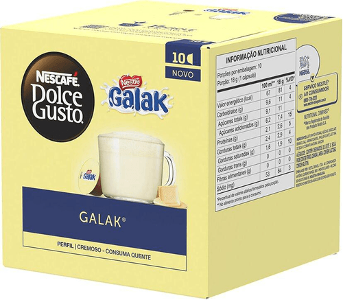 Achocolatado em Cápsula NESCAFÉ DOLCE GUSTO Galak 10 Cápsulas 180g