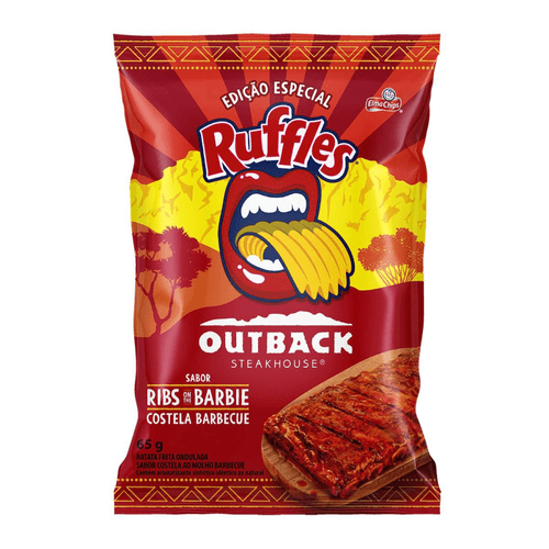 Batata Frita Ondulada Outback Costela Barbecue Ruffles 65g