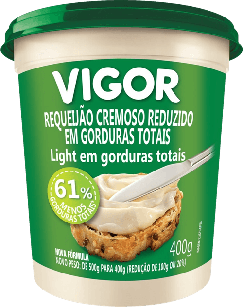 Requeijão Cremoso Reduzido em Gorduras Totais Light Vigor Pote 400g