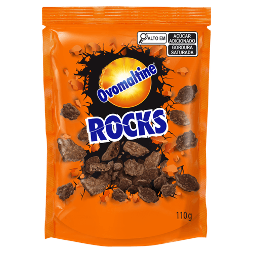 Flocos de Cereais Chocolate Cobertura Chocolate ao Leite Ovomaltine Rocks Sachê 110g