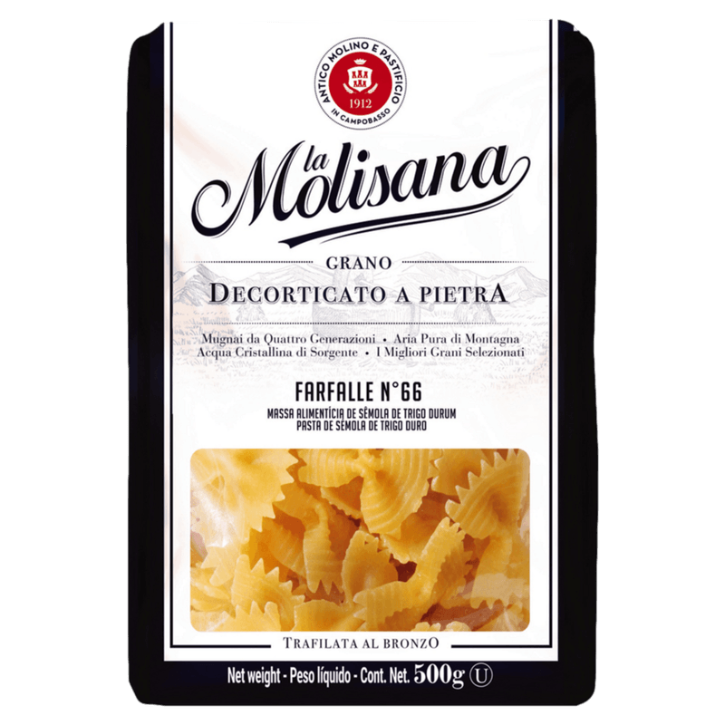 Macarrao-de-Semola-de-Trigo-Durum-Trafilata-al-Bronzo-Farfalle-66-La-Molisana-Pacote-500g