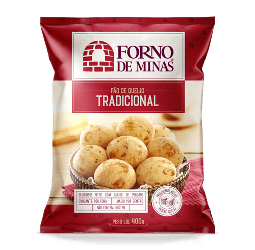 Pão de Queijo Congelado Tradicional Forno de Minas Pacote 400g