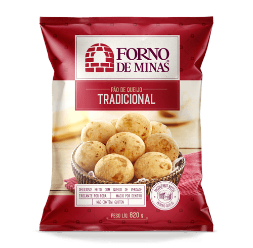 Pão de Queijo Congelado Tradicional Forno de Minas Pacote 820g