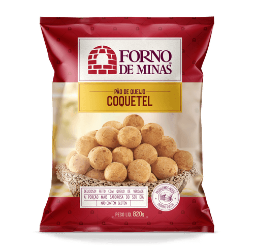 Pão de Queijo Congelado Coquetel Forno de Minas Pacote 820g