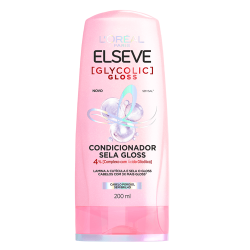 Condicionador Sela Gloss L'oréal Paris Elseve Glycolic Gloss Frasco 200ml