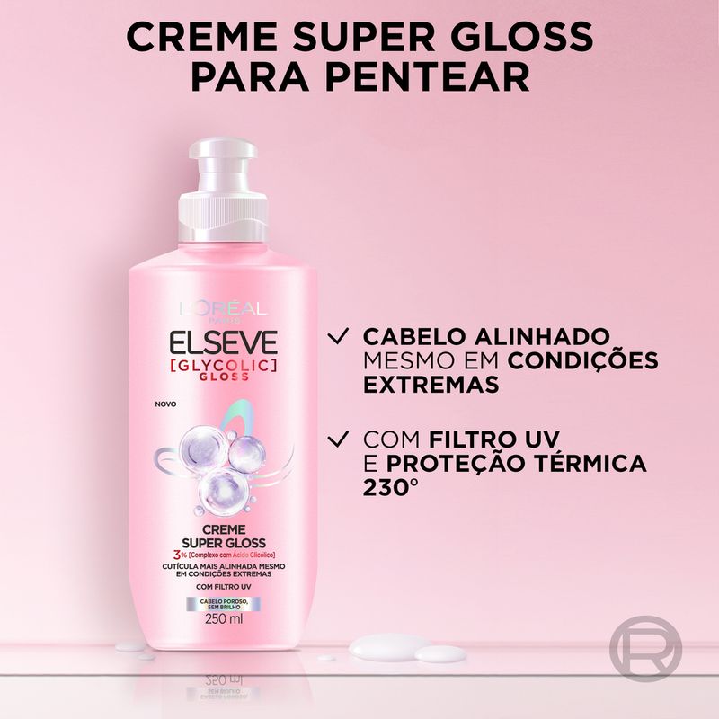 Creme-para-Pentear-Super-Gloss-com-Filtro-UV-L-oreal-Paris-Elseve-Glycolic-Gloss-Frasco-250ml