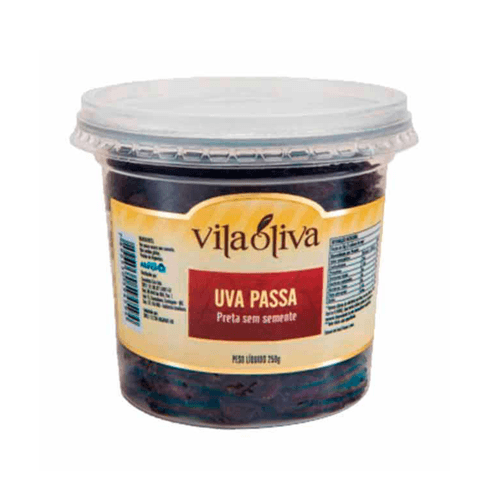 Uva Passas Preta Vila Olivia Sem Sementes Pote 250g