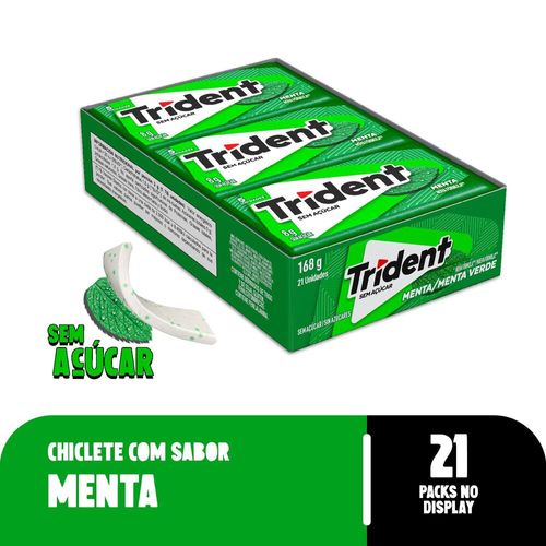 Chiclete Trident Menta Sem Açúcar de 8g