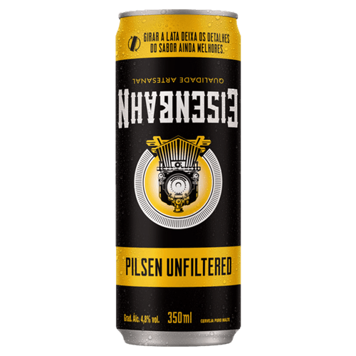 Cerveja Pilsen Puro Malte Unfiltered Eisenbahn Lata 350ml