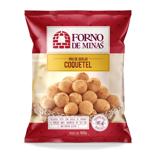 Pão de Queijo Congelado Coquetel Forno de Minas Pacote 400g