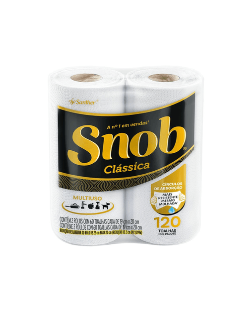 Papel Toalha Snob Folha Dupla Clássica com 120 folhas