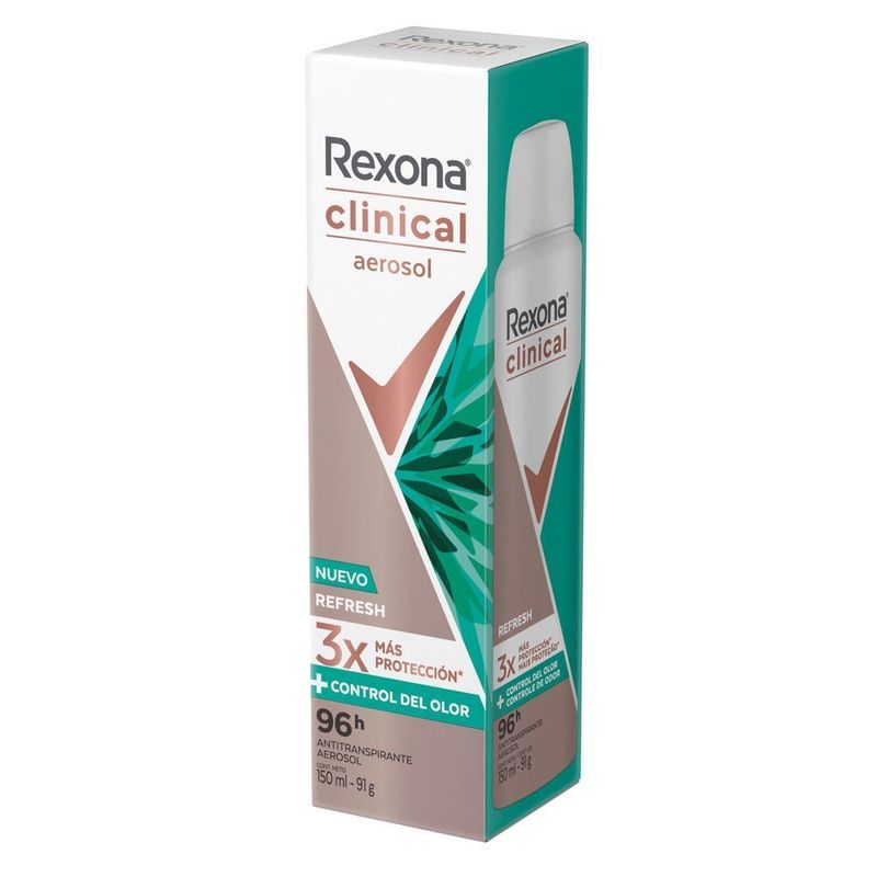 Antitranspirante-Aerossol-Refresh-96h-Rexona-Clinical-150ml-Spray