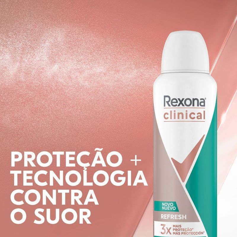 Antitranspirante-Aerossol-Refresh-96h-Rexona-Clinical-150ml-Spray