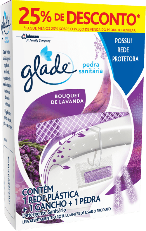 Desodorizador Sanitário Glade Pedra Bouquet de Lavanda 25g 25% Desconto