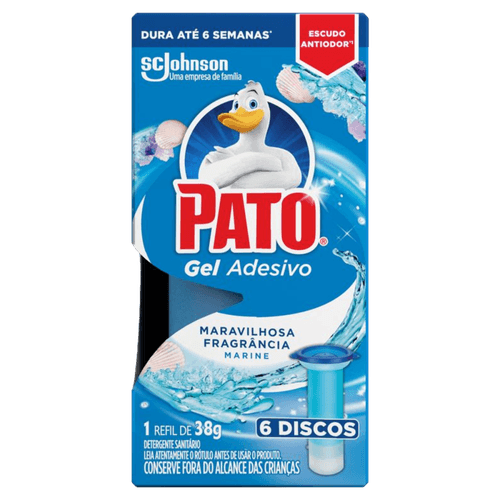 Desodorizador Sanitário Pato Gel Adesivo Marine Refil 6 Discos