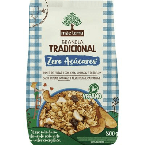 Granola Mãe Terra Tradicional Zero Açúcares 800 g