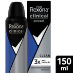 Antitranspirante-Aerossol-Clean-96h-Rexona-Clinical-Men-150ml-Spray