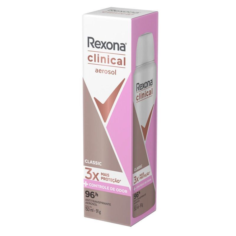 Antitranspirante-Aerossol-Classic-96h-Rexona-Clinical-150ml-Spray