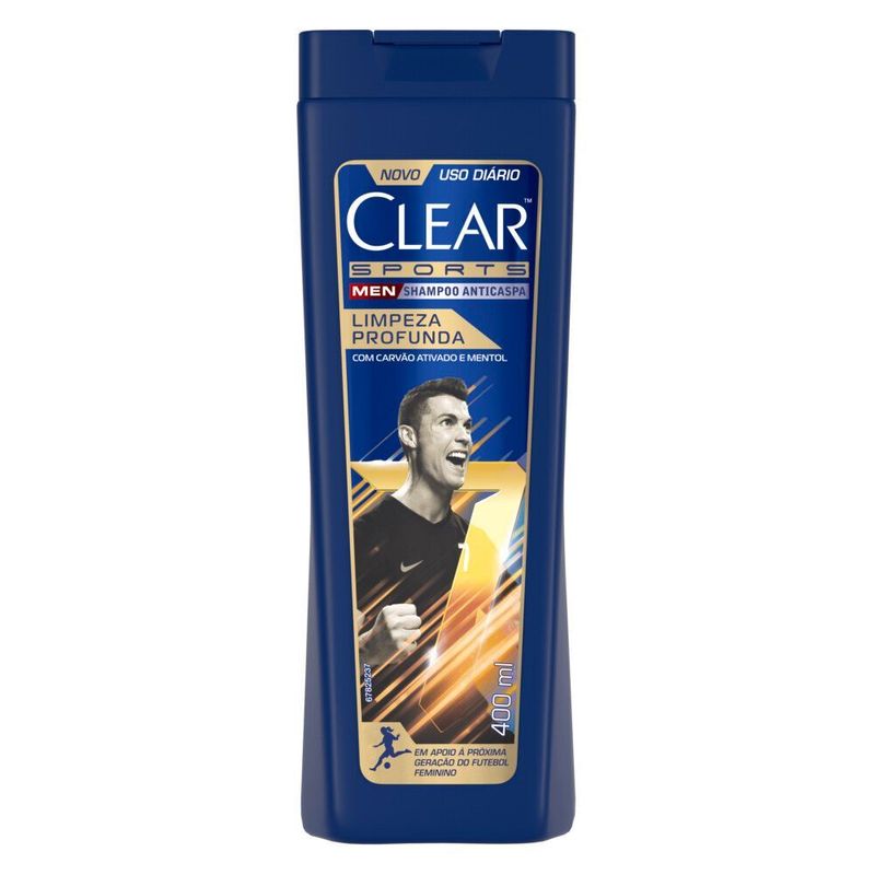 Shampoo-Anticaspa-com-Carvao-Ativado-e-Mentol-Clear-Men-Sports-Limpeza-Profunda-Frasco-400ml