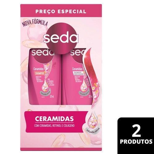 Kit Shampoo + Condicionador com Retinol e Colágeno Seda Ceramidas 325ml Cada Preço Especial