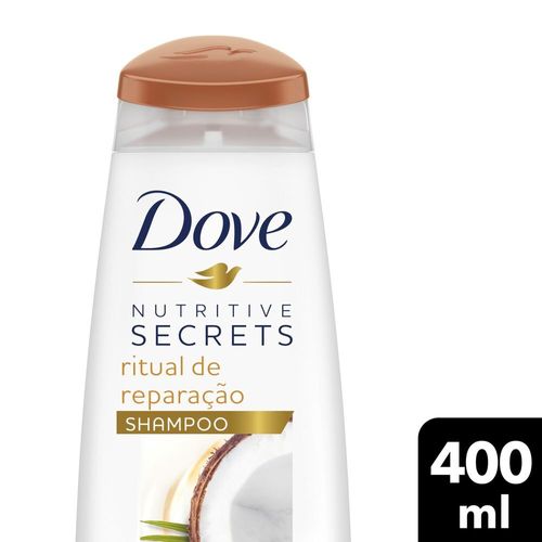 Shampoo com Óleo de Coco e Cúrcuma Dove Nutritive Secrets Ritual de Reparação Frasco 400ml