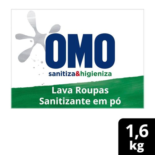 Lava-Roupas em Pó com Ativo Concentrado Omo Lavagem Perfeita Sanitiza & Higieniza Caixa 1,6kg Preço Econômico